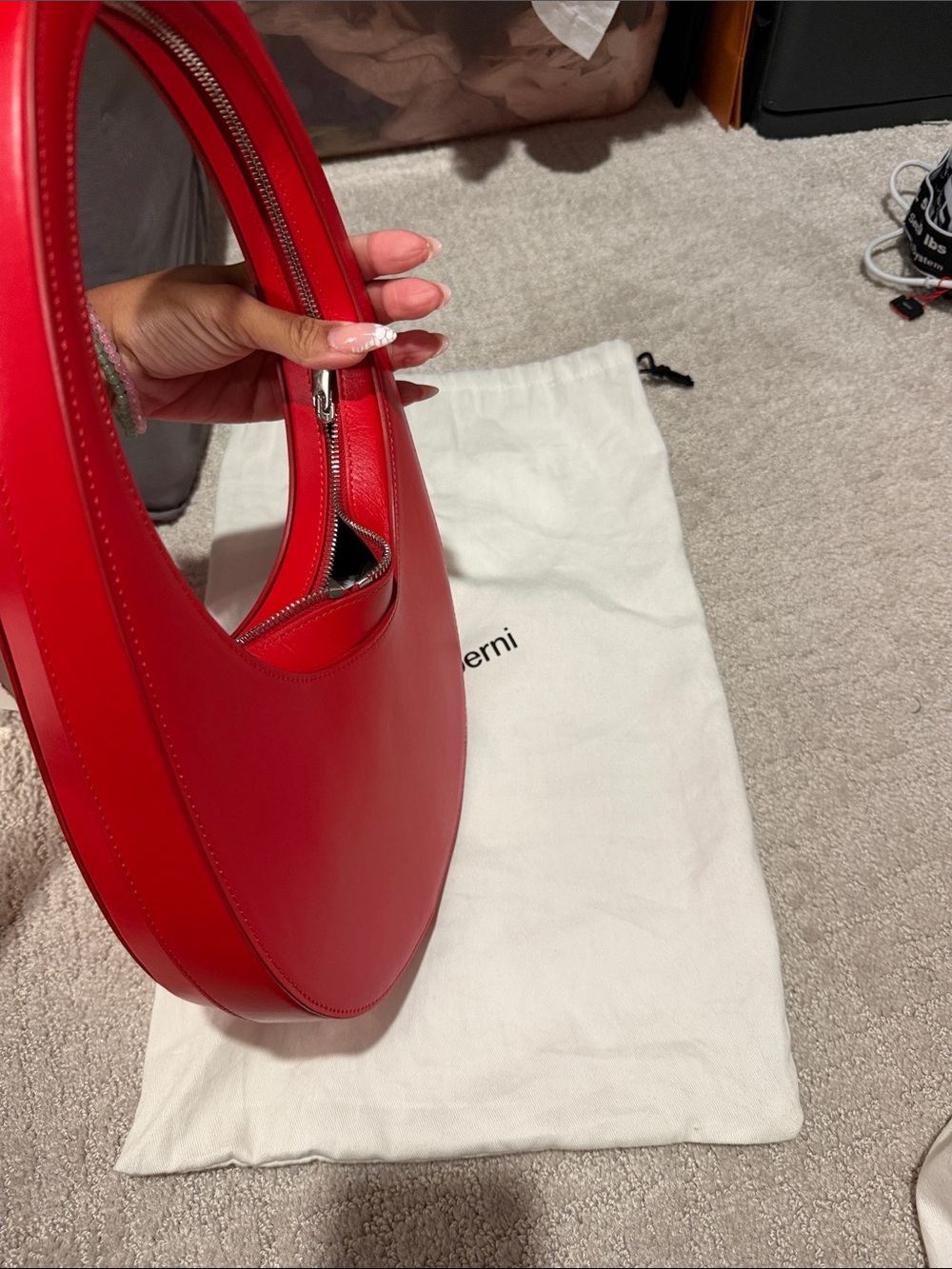 Coperni Red Crescent Leather Shoulder Bag - Picture 7 of 9